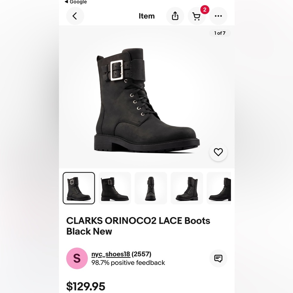 Clarks Black Lace Up Boots